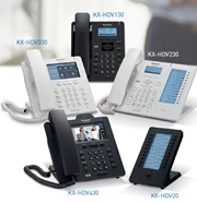 Telefonos Panasonic IP SIP de la serie KX-HDV con amplia gama de productos desde baja entry level hasta alta ejecutiva con video conferencia, modulos DSS