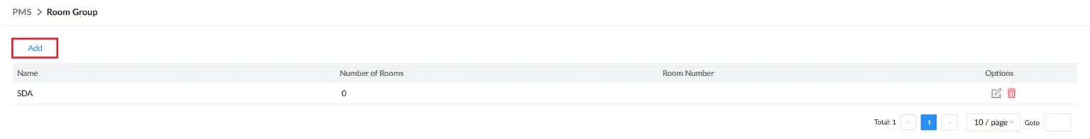 Grandstream Sistema de Gestión de Propiedad PMS Local Visual Integrado en los Conmutadores IP SIP Serie UCM para Sector Hoteles, Moteles, Resort, Cruceros, Hospitales - Añadir grupo de habitaciones - CASTelecom