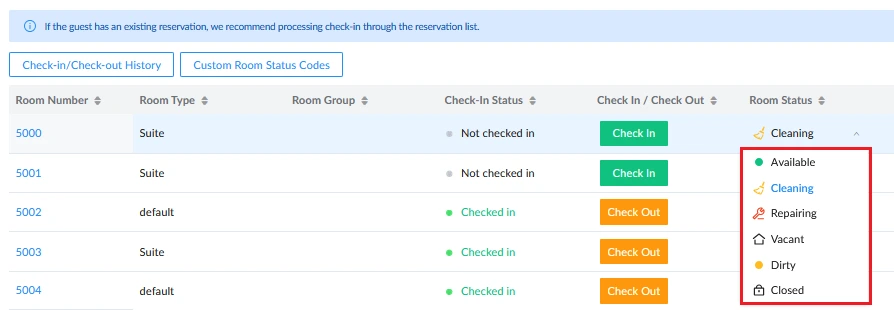 Grandstream Sistema de Gestión de Propiedad PMS Local Visual Integrado en los Conmutadores IP SIP Serie UCM para Sector Hoteles, Moteles, Resort, Cruceros, Hospitales - Establecer el estado de la habitación - CASTelecom