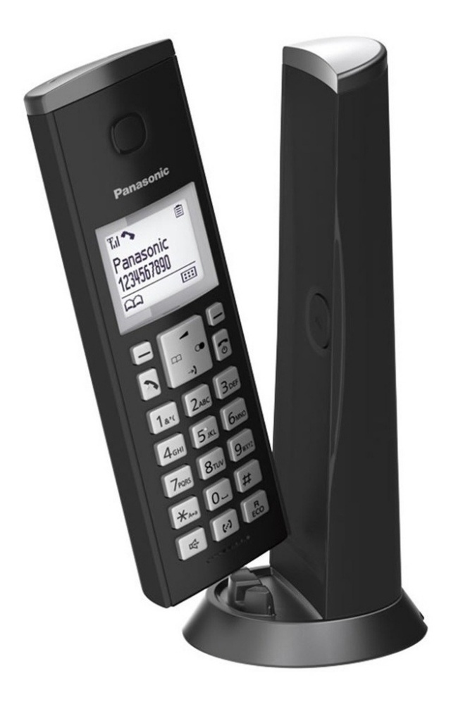 KX-TGK210 Telefono DECT Inalambrico Elegante y Minimalista Identificador de Llamadas Modo Eco Bloqueador de llamadas Directorio Intercomunicacion Altavoz Microfono y Manos Libres Negro CASTelecom