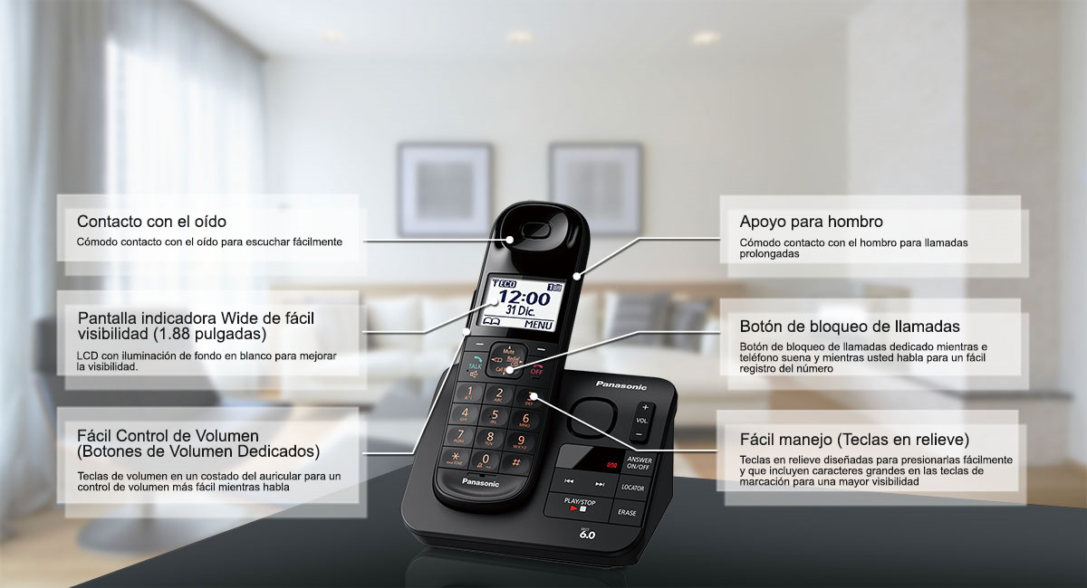 Telefono Inalambrico DECT Panasonic KX-TGL430MEB con Multiples Facilidades que lo hacen sencillo de utilizar en cualquier ambito empresarial, oficina, soho, hogar, etc.